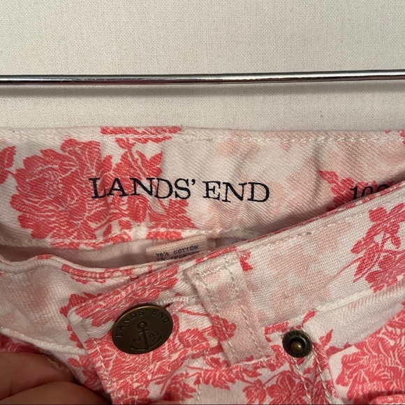 Lands’ End Girl’s Floral Pencil Leg Jeans Size 10 - Picture 4 of 8